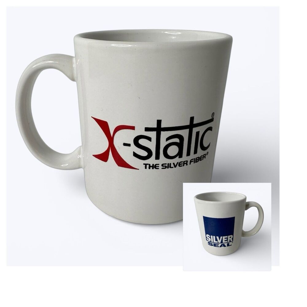 X-Static The Silver‎ Fiber Coffee Tea Ceramic Mug Company Advertising